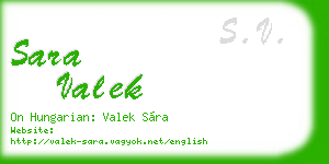 sara valek business card